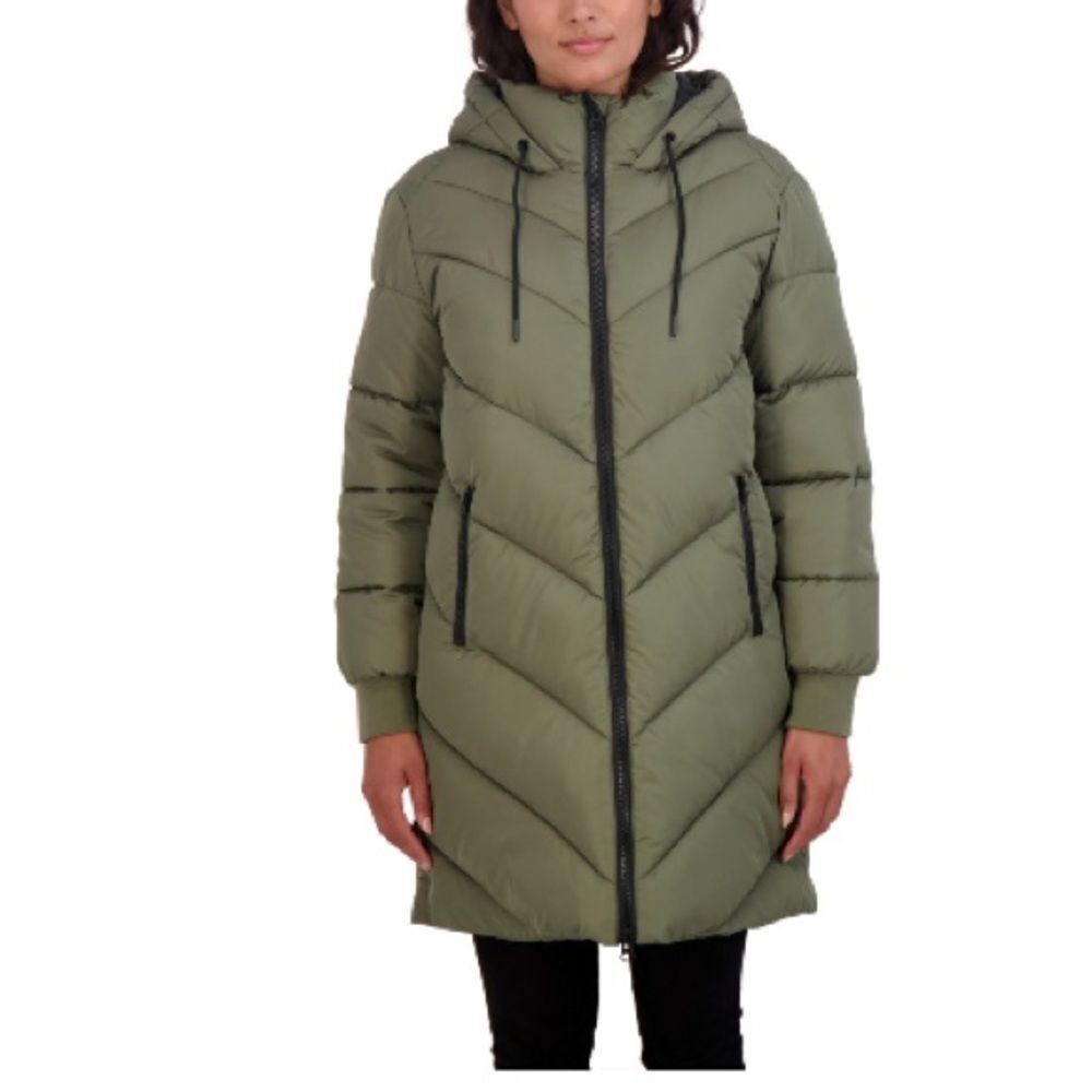Sebby Juniors' 3/4 Puffer Jacket with Hood, women’s jacket coat - Picture 8 of 14